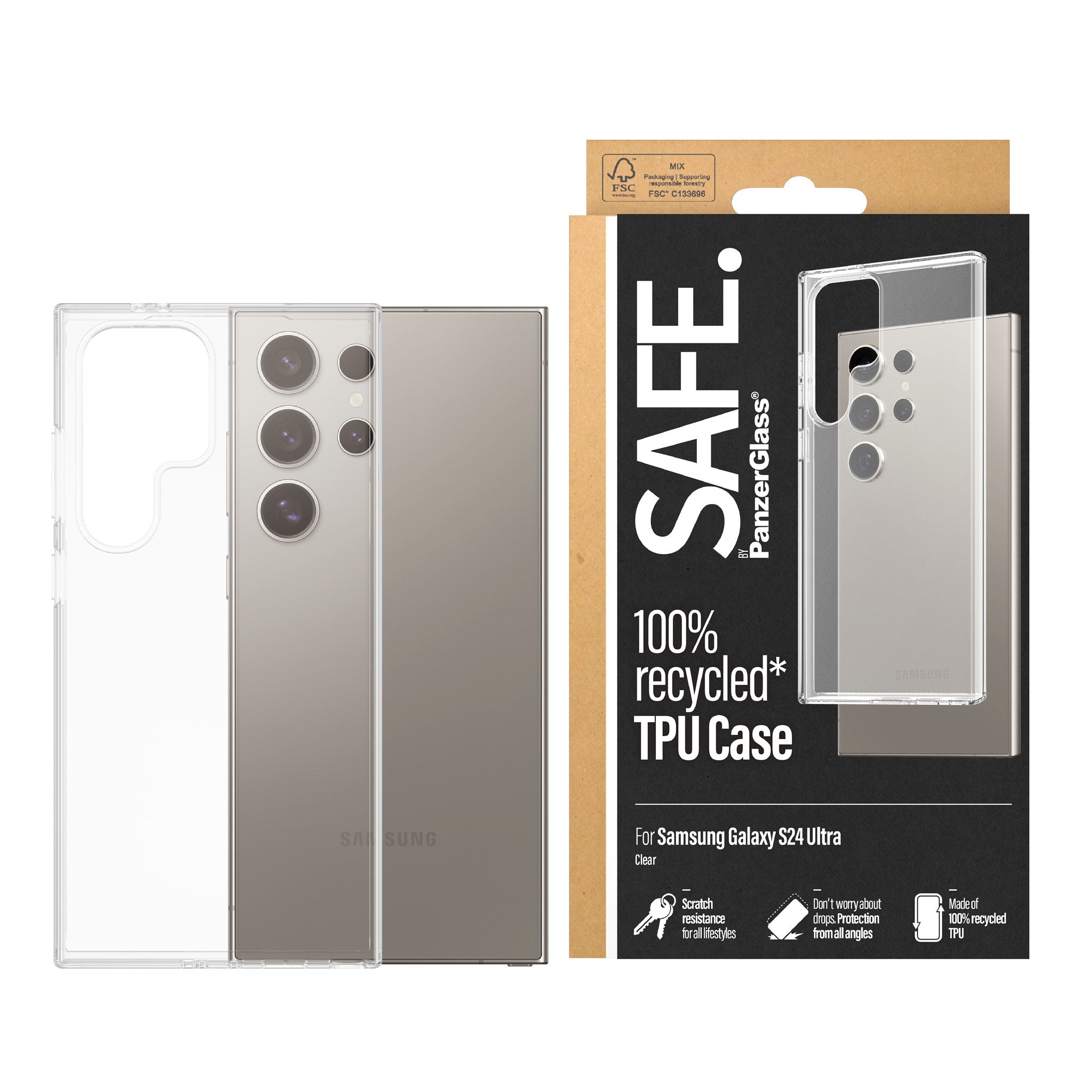 SAFE. by PanzerGlass® TPU Case Samsung Galaxy S24 Ultra | Transparent
